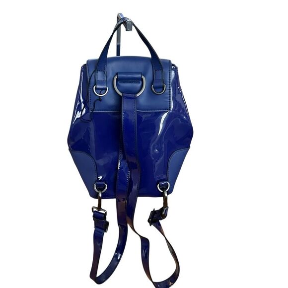 Hunter Original Refined Patent Leather Mini Backpack Blue - Picture 4 of 12